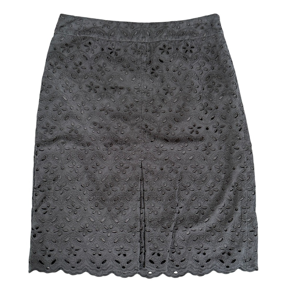 Talbots Eyelet Pencil Skirt Size 4 Petite Black Romantic Work Cottagecore Cute